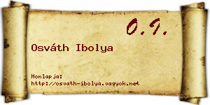 Osváth Ibolya névjegykártya